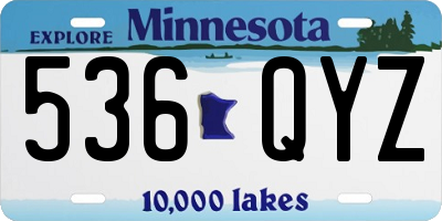 MN license plate 536QYZ