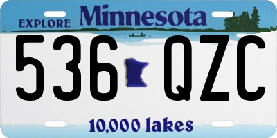 MN license plate 536QZC