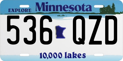MN license plate 536QZD
