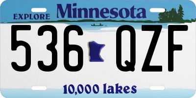 MN license plate 536QZF