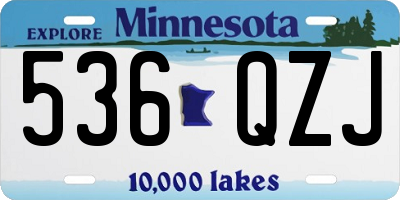 MN license plate 536QZJ
