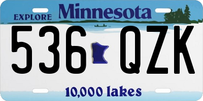 MN license plate 536QZK