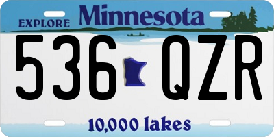 MN license plate 536QZR