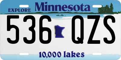 MN license plate 536QZS