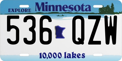 MN license plate 536QZW