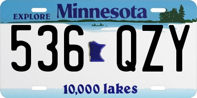 MN license plate 536QZY