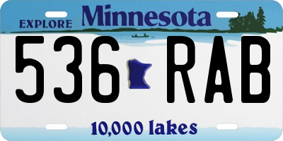 MN license plate 536RAB