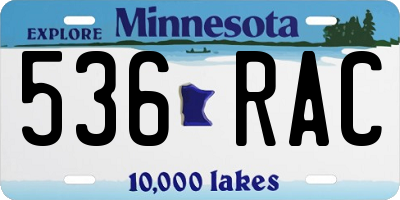 MN license plate 536RAC