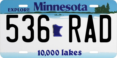 MN license plate 536RAD