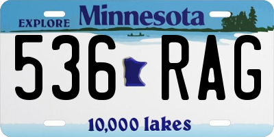 MN license plate 536RAG