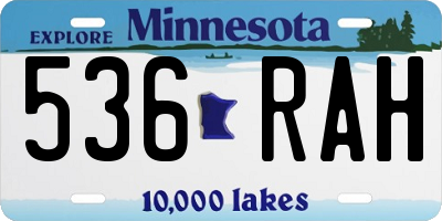 MN license plate 536RAH
