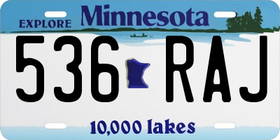 MN license plate 536RAJ