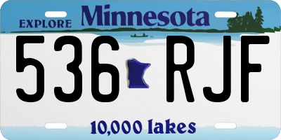 MN license plate 536RJF