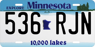 MN license plate 536RJN