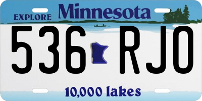 MN license plate 536RJO