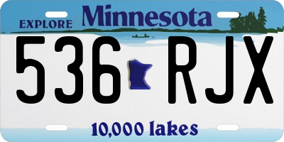 MN license plate 536RJX