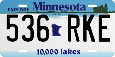 MN license plate 536RKE