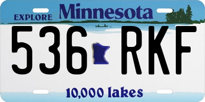 MN license plate 536RKF