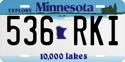 MN license plate 536RKI