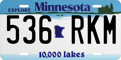MN license plate 536RKM
