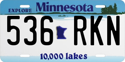 MN license plate 536RKN