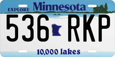 MN license plate 536RKP