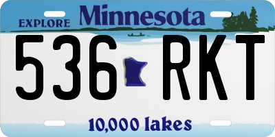 MN license plate 536RKT