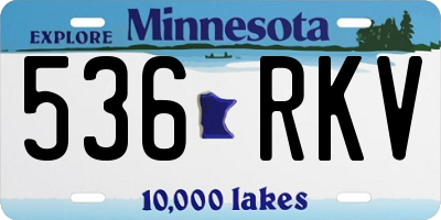 MN license plate 536RKV