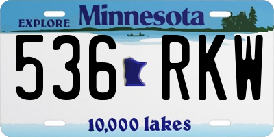 MN license plate 536RKW
