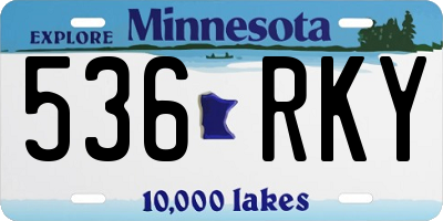 MN license plate 536RKY