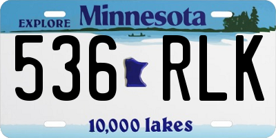 MN license plate 536RLK
