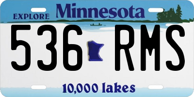 MN license plate 536RMS