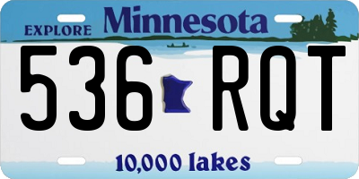 MN license plate 536RQT
