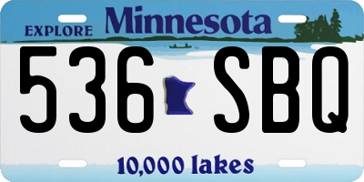 MN license plate 536SBQ
