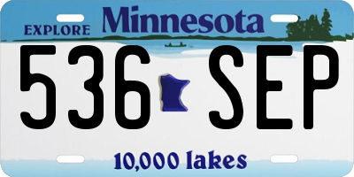 MN license plate 536SEP