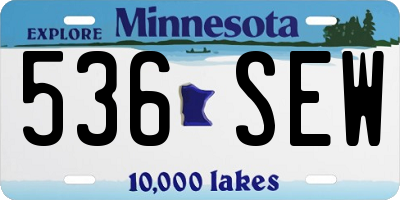 MN license plate 536SEW