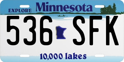 MN license plate 536SFK