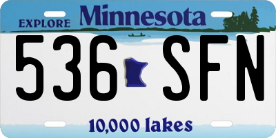 MN license plate 536SFN