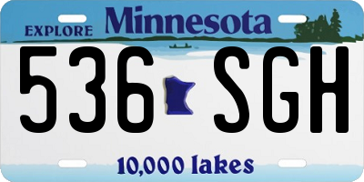 MN license plate 536SGH
