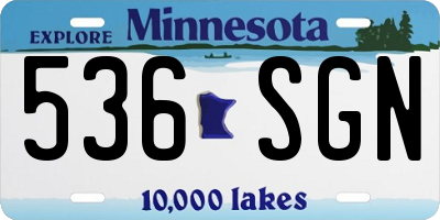MN license plate 536SGN