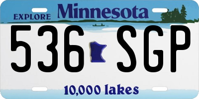 MN license plate 536SGP
