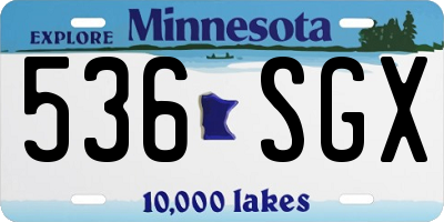 MN license plate 536SGX