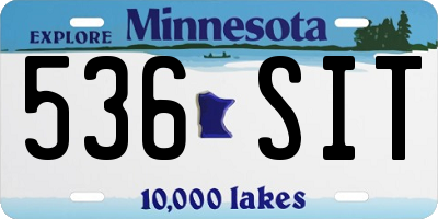 MN license plate 536SIT