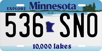 MN license plate 536SNO
