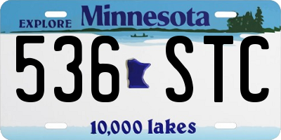 MN license plate 536STC