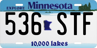 MN license plate 536STF