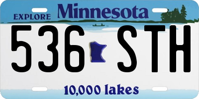 MN license plate 536STH