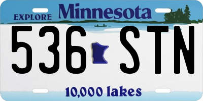 MN license plate 536STN