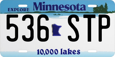 MN license plate 536STP