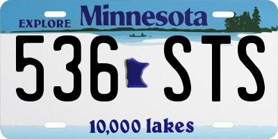 MN license plate 536STS